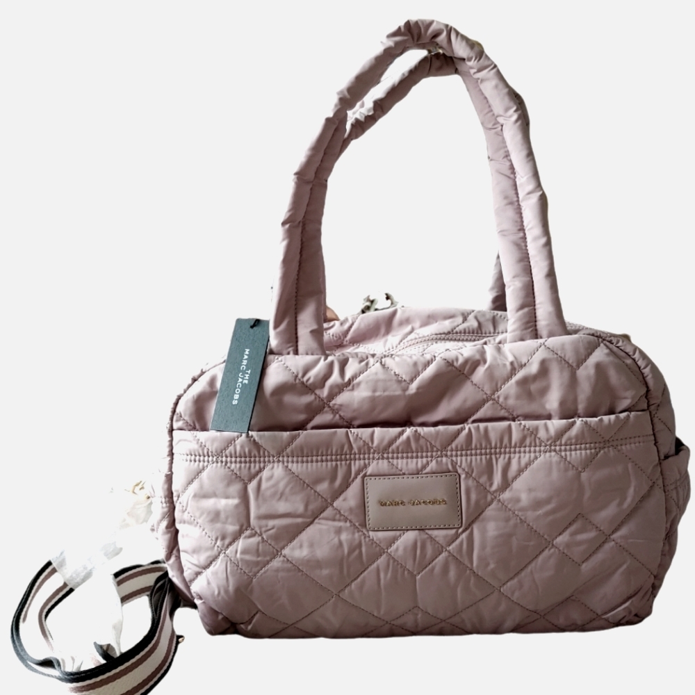 Marc Jacobs Weekender Nylon Quilted Large Duffle Satchel Crossbody Bag - Picture 15 of 16